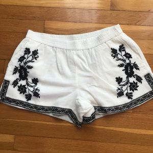 JCrew embroidered cotton gauze shorts